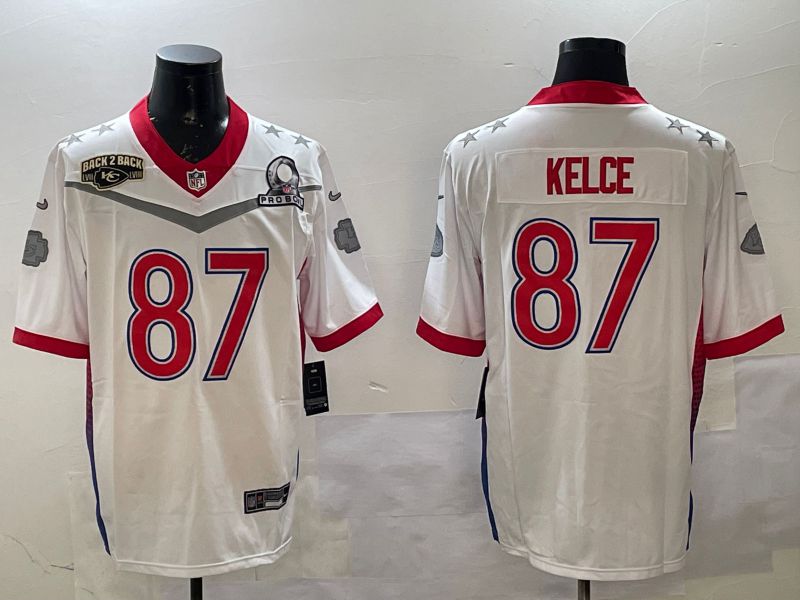 Men Kansas City Chiefs #87 Kelce White All star 2025 Nike Vapor Limited NFL Jersey style 4->kansas city chiefs->NFL Jersey